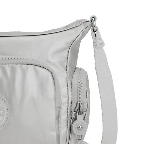 Silver Kipling Gabbie Mini Metallic Crossbody Bags | AE739GAJP