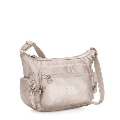 Silver Kipling Gabbie Small Metallic Crossbody Bags | AE264GNSA