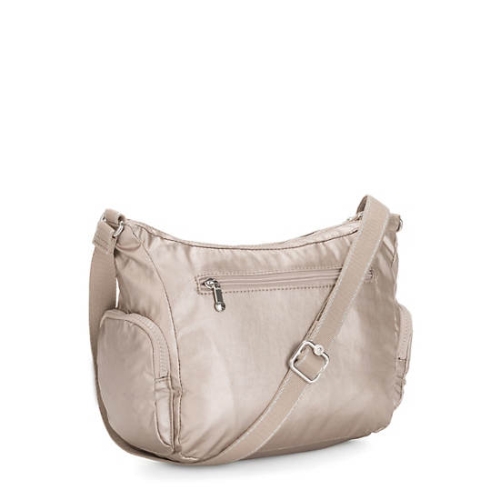 Silver Kipling Gabbie Small Metallic Crossbody Bags | AE264GNSA