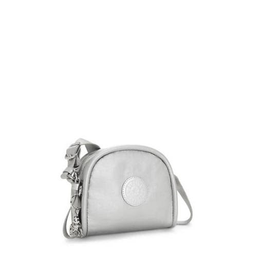 Silver Kipling Jesper Metallic Crossbody Bags | AE209MQBN