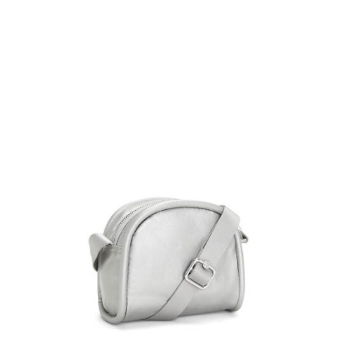 Silver Kipling Jesper Metallic Crossbody Bags | AE209MQBN