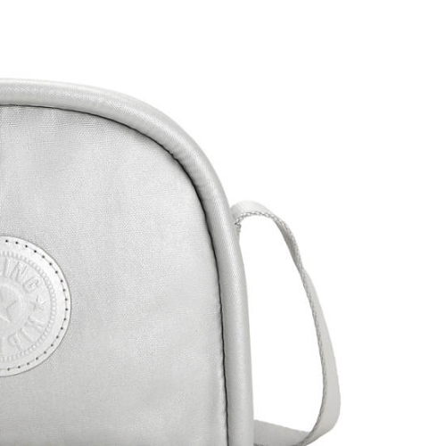 Silver Kipling Jesper Metallic Crossbody Bags | AE209MQBN