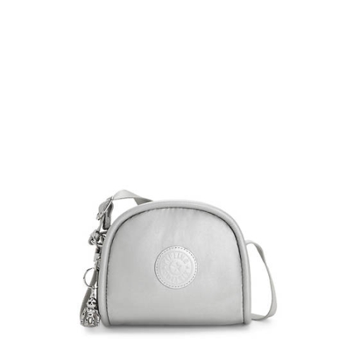 Silver Kipling Jesper Metallic Crossbody Bags | AE209MQBN