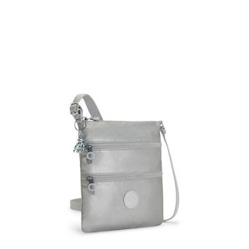 Silver Kipling Keiko Metallic Crossbody Mini Bags | AE281HXZK