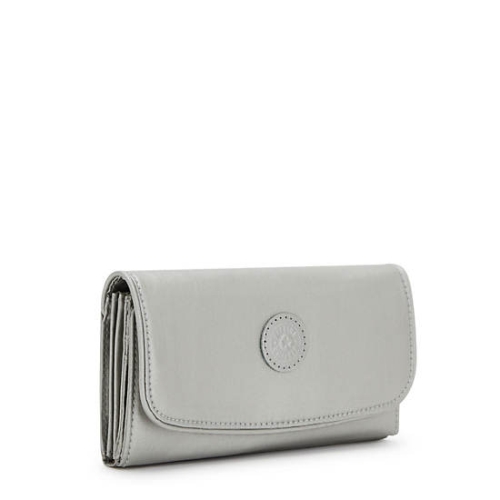 Silver Kipling Money Land Metallic Snap Wallets | AE672KJYB