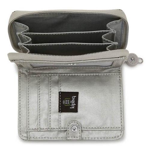 Silver Kipling Money Love Metallic Small Wallets | AE192NFZC