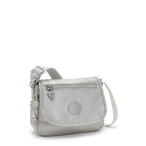 Silver Kipling Sabian Metallic Crossbody Mini Bags | AE452NDXU