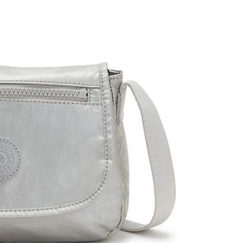 Silver Kipling Sabian Metallic Crossbody Mini Bags | AE452NDXU