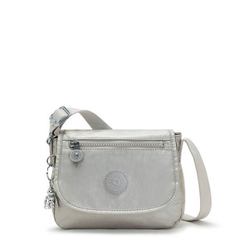 Silver Kipling Sabian Metallic Crossbody Mini Bags | AE452NDXU