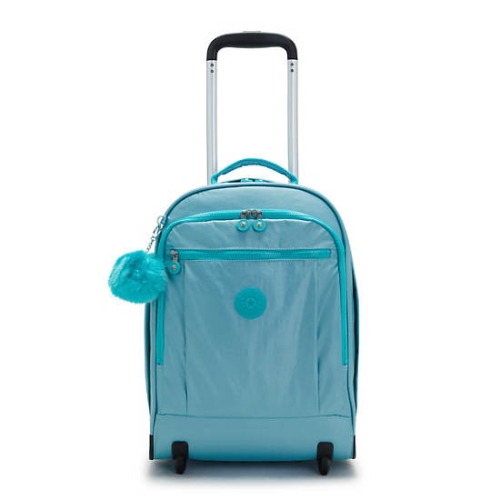 Turquoise Kipling Gaze Large Metallic Rolling Backpacks | AE450RMCF