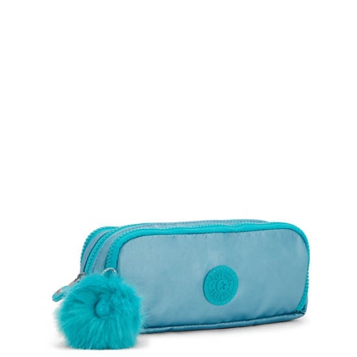 Turquoise Kipling Gitroy Metallic Pencil Case | AE819PBRD