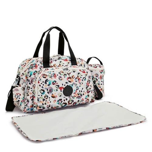 White Kipling Camama Printed Diaper Bags | AE720MLNF