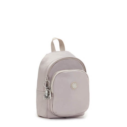 White Kipling Delia Compact Metallic Convertible Backpacks | AE296RUNP