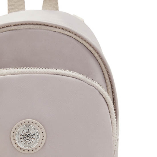 White Kipling Delia Compact Metallic Convertible Backpacks | AE296RUNP