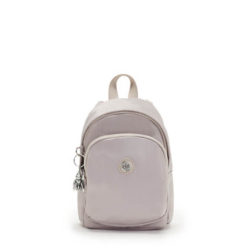 White Kipling Delia Compact Metallic Convertible Backpacks | AE296RUNP