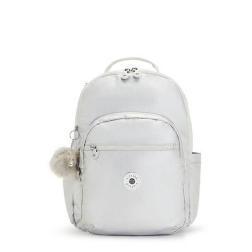 White Kipling Seoul Large Metallic 15\